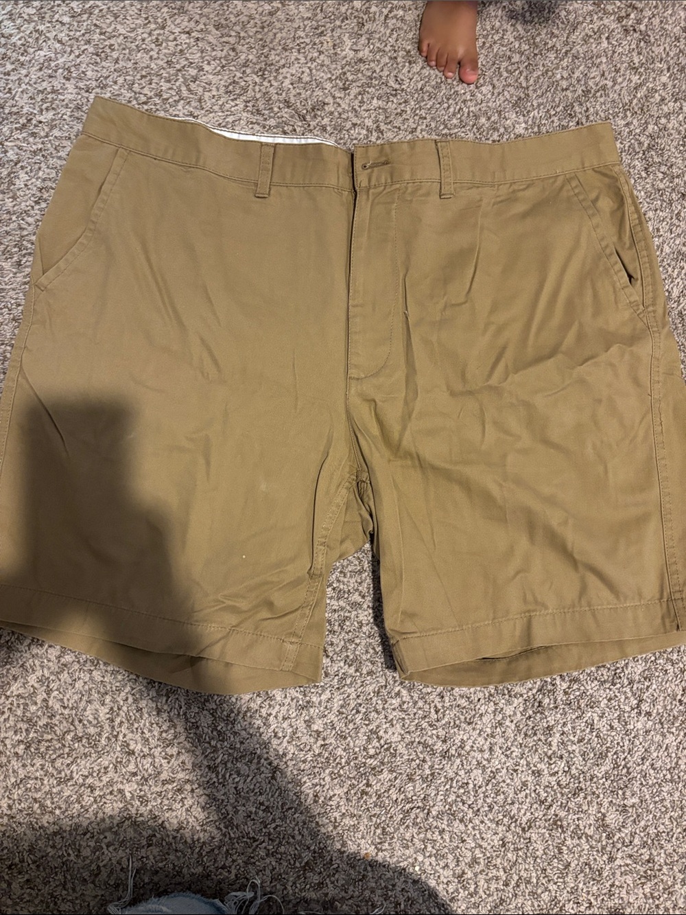 St. John's Bay Men's Flat-Front Chino Shorts in Khaki